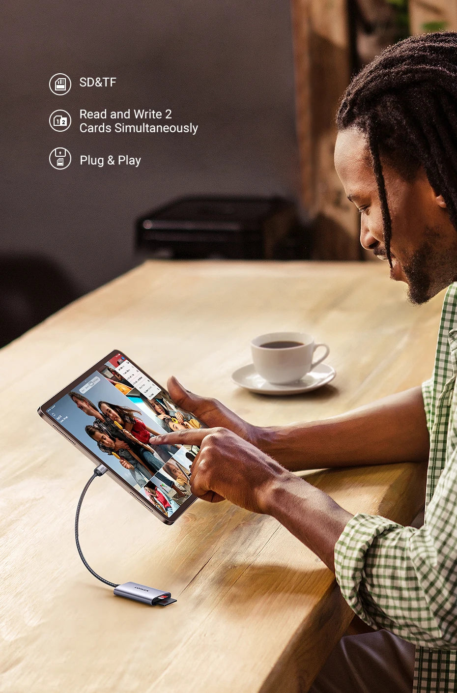 USB-C Dual SD and MicroSD Card Reader 312MB/s - 16