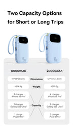 45W Fast Charging Power Bank with Built-in Cables
