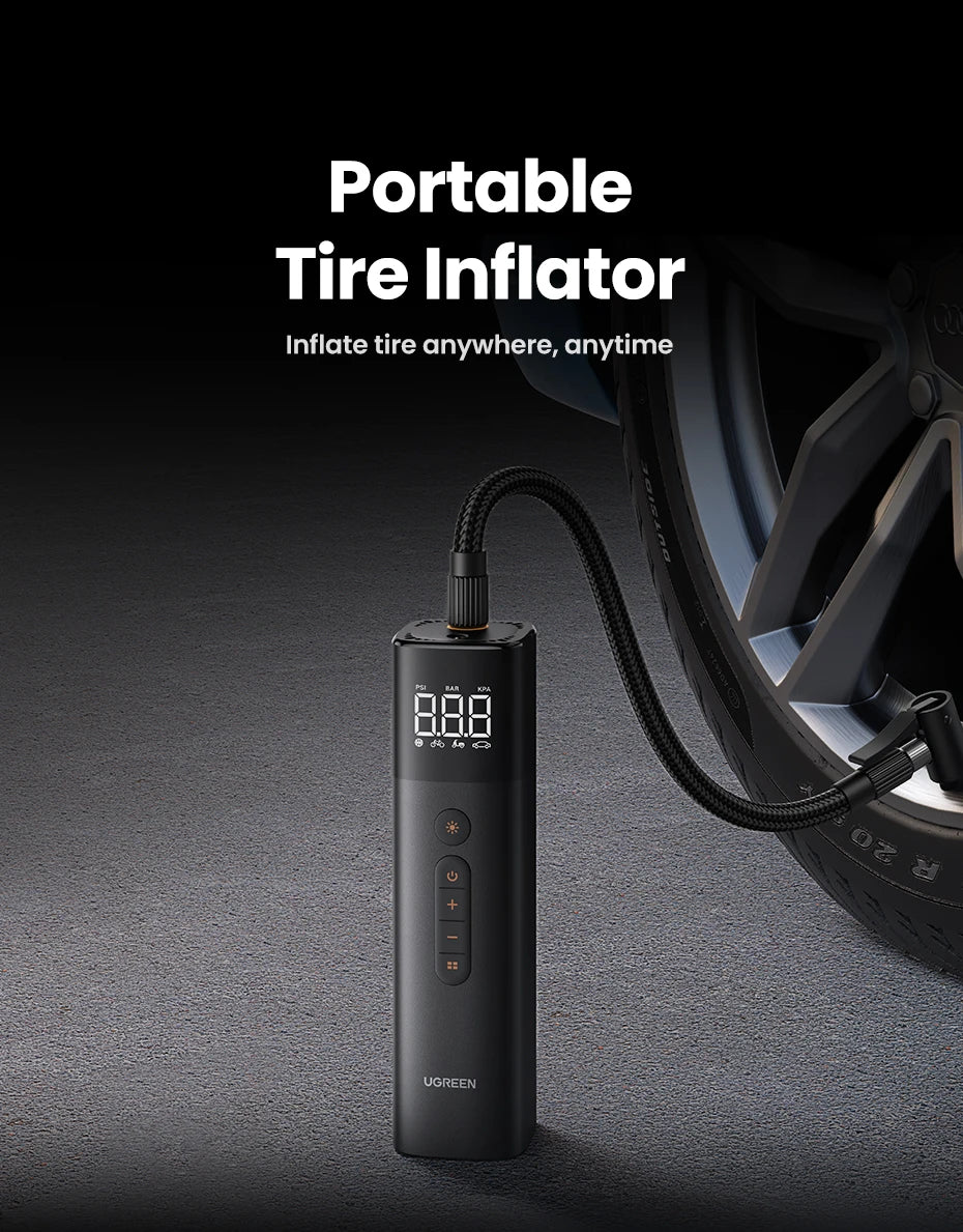 Portable Digital Tire Inflator for Cars and Motorcycles