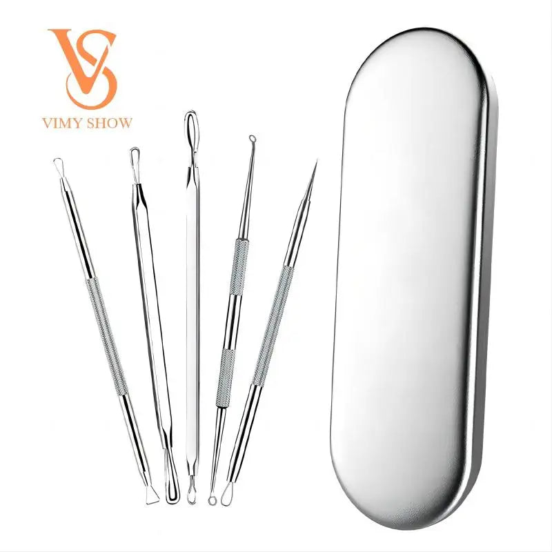 Stainless Steel Blackhead and Pimple Extractor Kit - 1