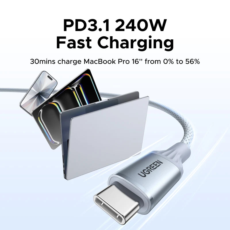 240W USB-C PD3.1 Fast Charging and Data Sync Cable - 2