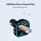 Bluetooth 5.0 FM Transmitter Car Adapter with 38W PD and QC3.0 Charger