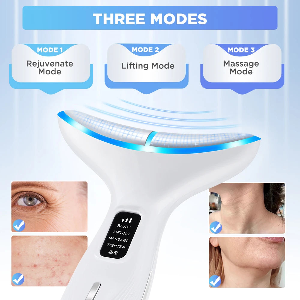 LED Face and Neck Skin Tightening Massage Device