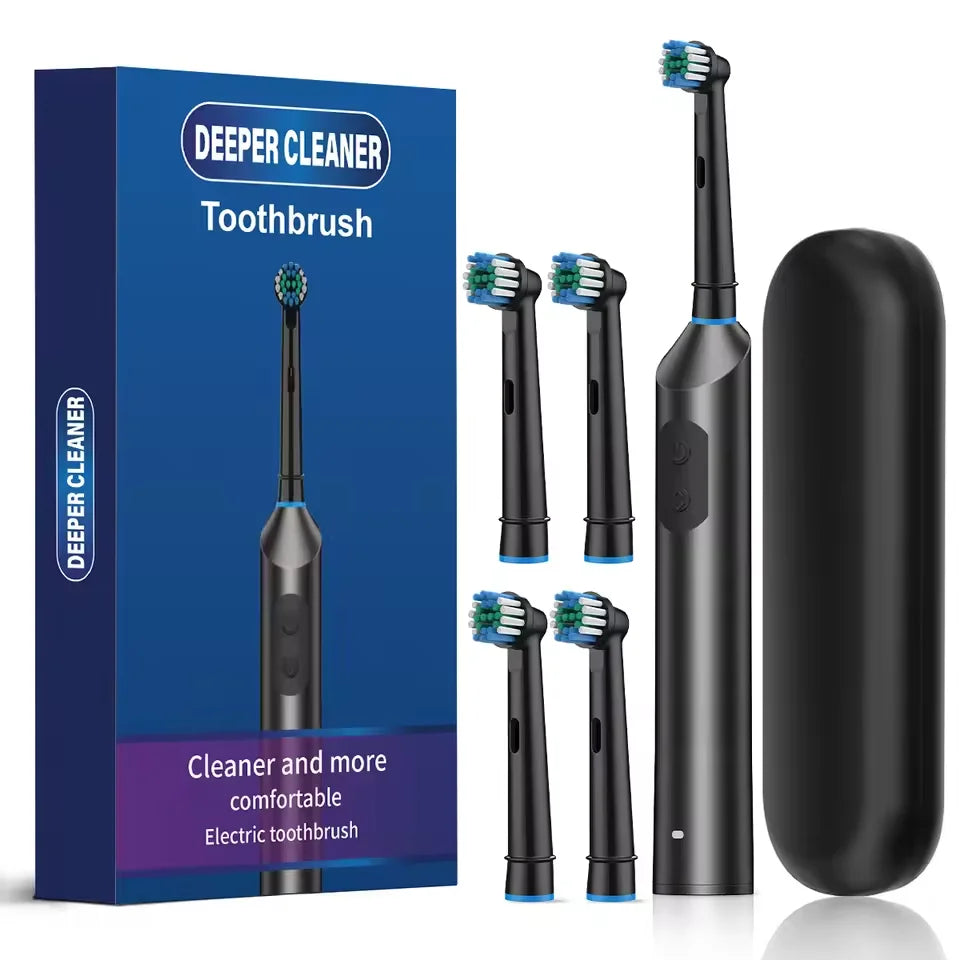 Rechargeable Electric Toothbrush with 5 Modes and 4 Brush Heads