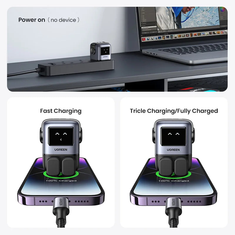 65W GaN USB-C Fast Charger with LED Display for Laptops and Phones