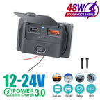 3 or 4 Port USB PD and QC3.0 Fast Charging Socket with LED Display