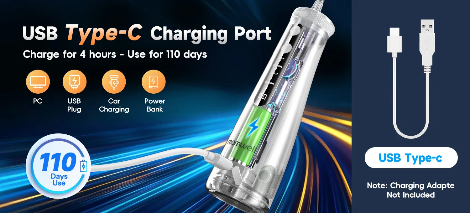 Portable Cordless Water Flosser for Teeth and Gum Care - 12