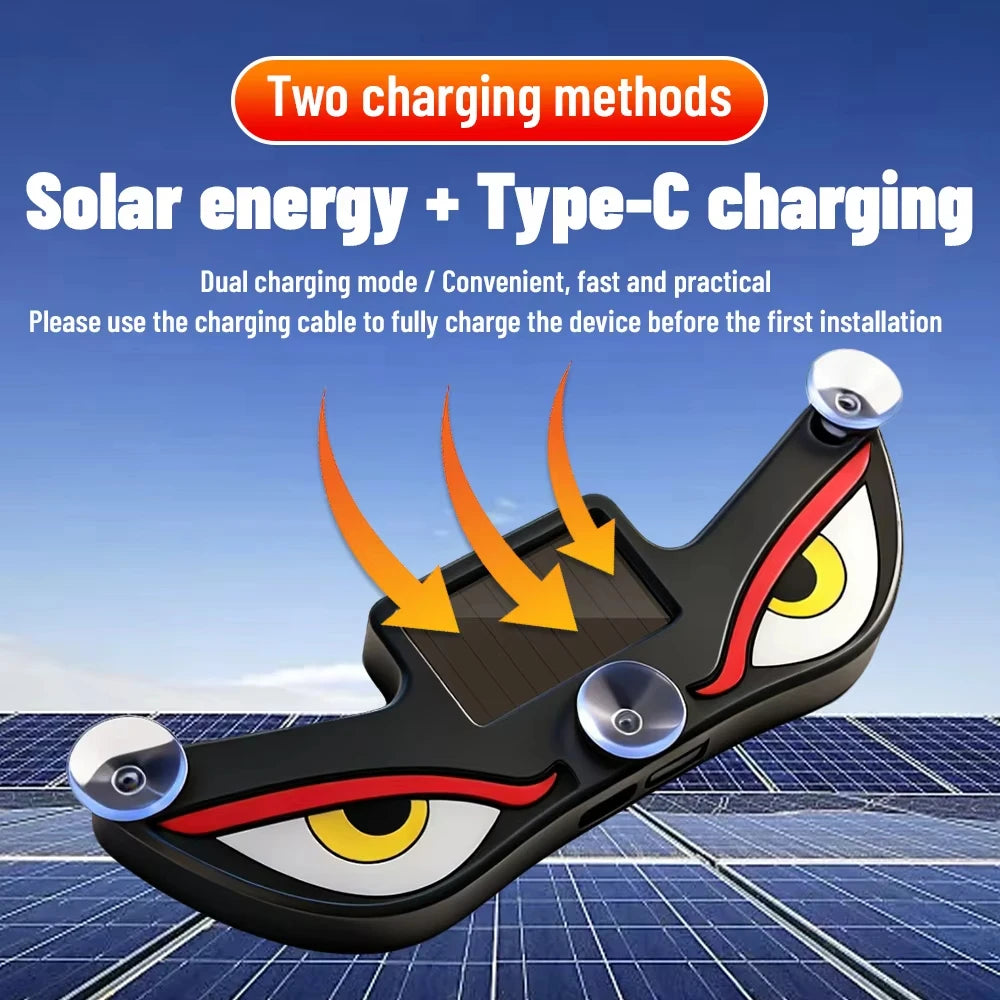 Solar Powered Demon Eye LED Car Warning Light