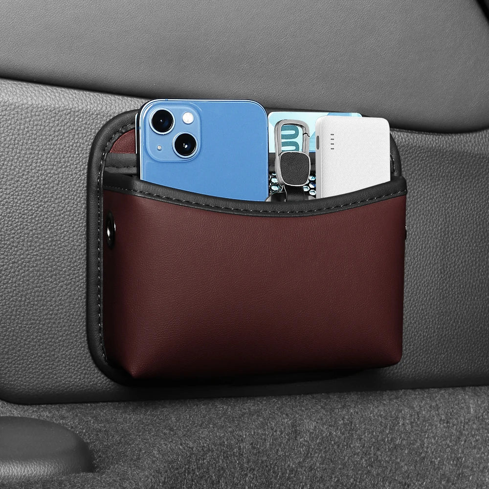 Adhesive Car Seat Side Storage Pocket for Phone and Accessories