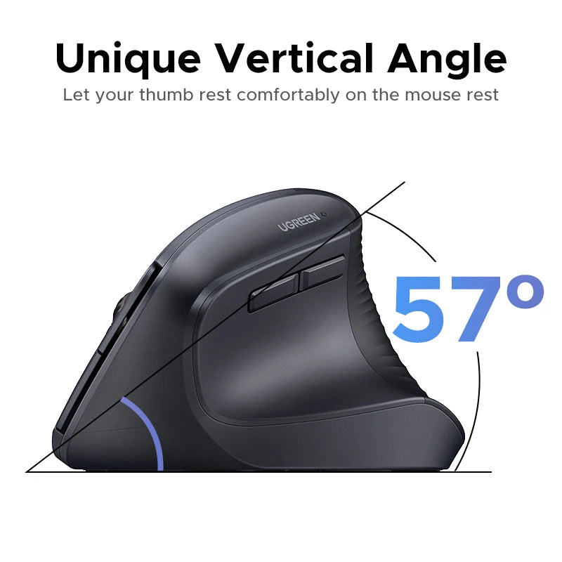 Ergonomic Vertical Wireless Mouse with 4000 DPI