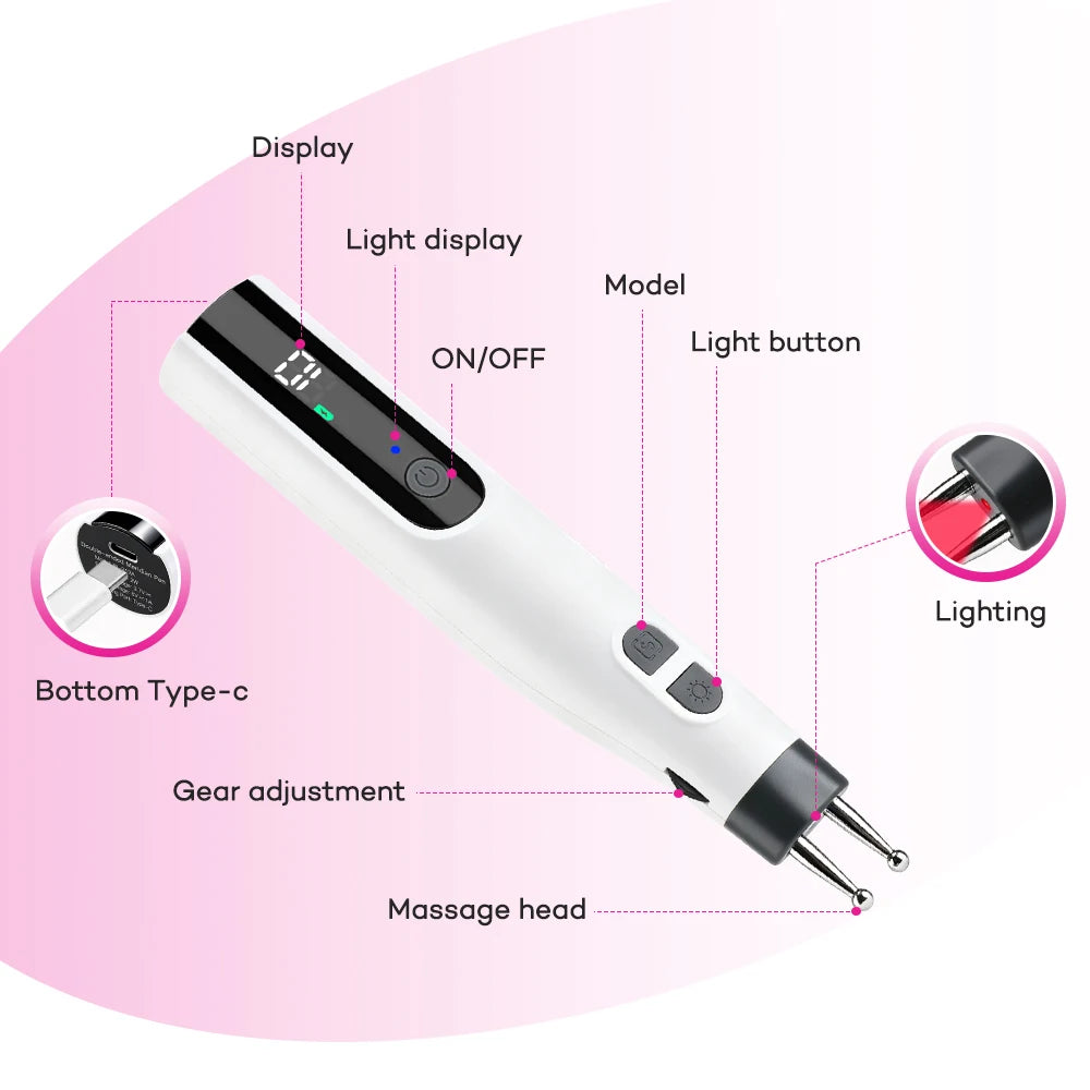 Electric Double-Head Meridian Massage Pen for Body Relaxation - 3