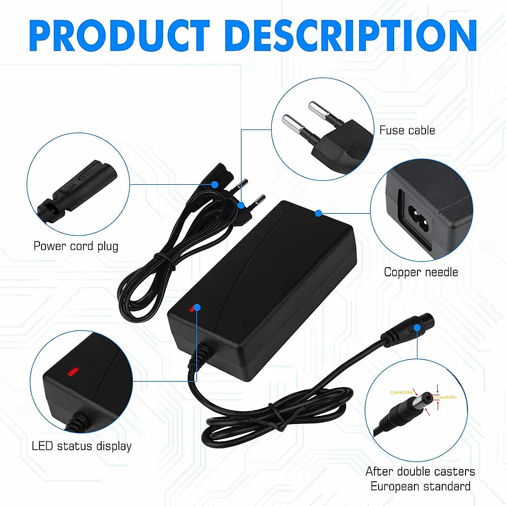 48V 2A Lithium Battery Charger for Electric Scooters
