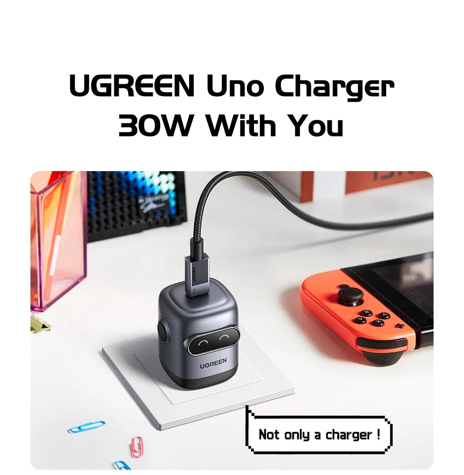 30W GaN USB-C Robot Fast Charger for Smartphones and Tablets