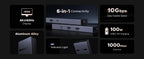 6-in-1 USB-C Hub with 4K 60Hz HDMI and 100W PD Charging
