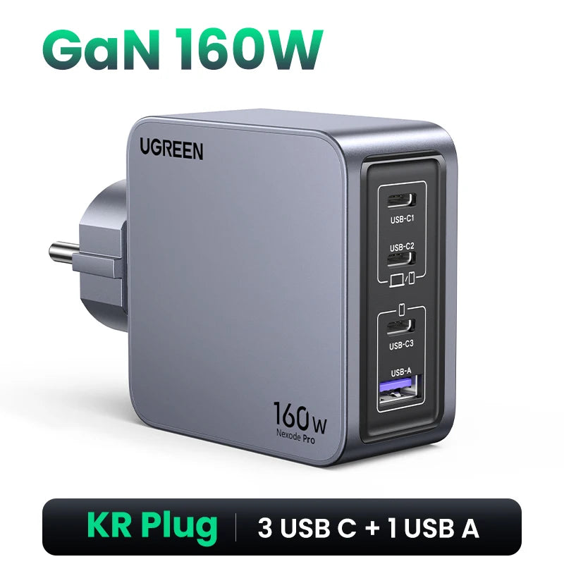 160W GaN Fast Charger with 4 Ports for Laptops and Smartphones - 20