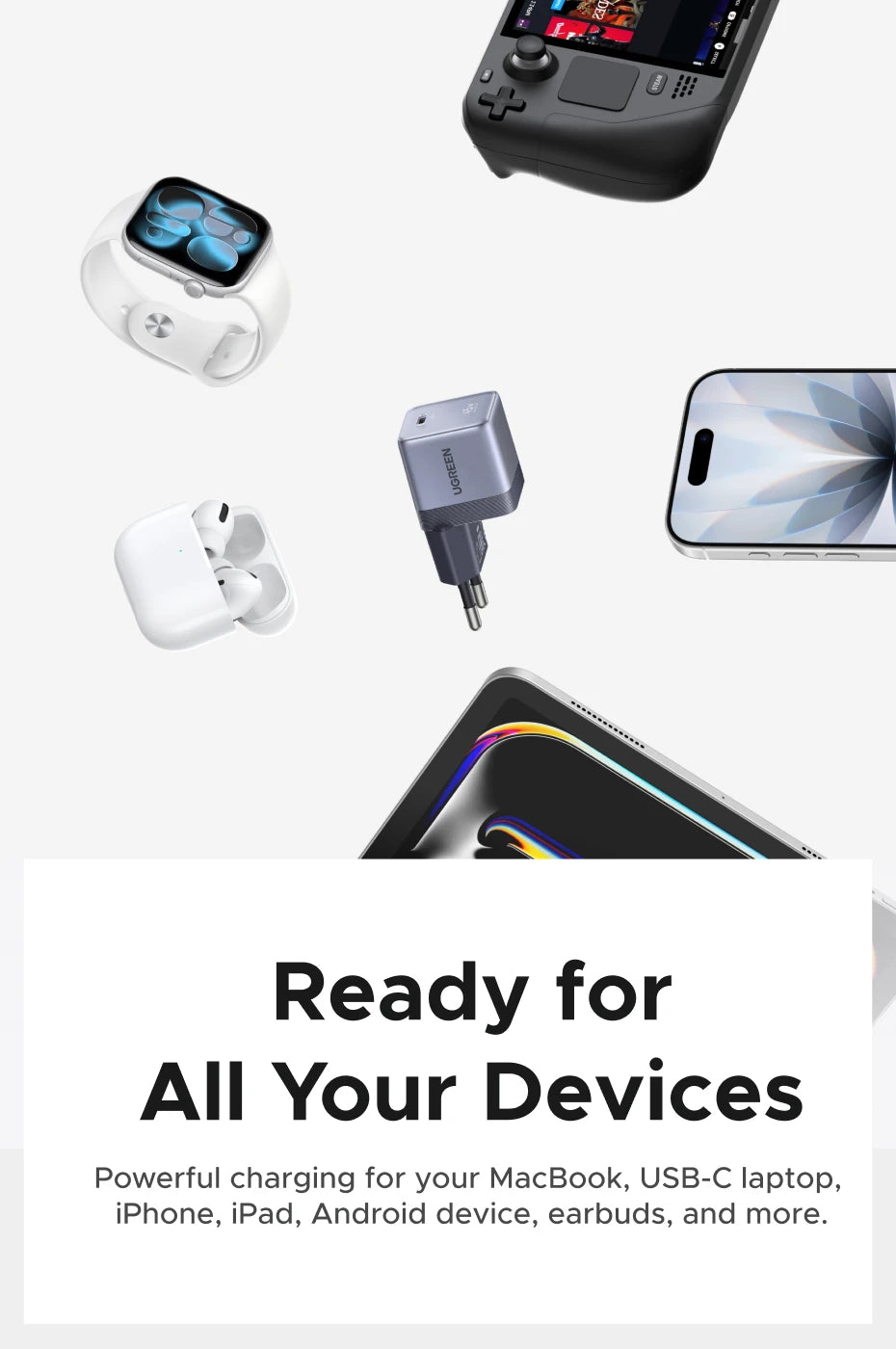 45W GaN USB-C Fast Charger for Smartphones and Tablets