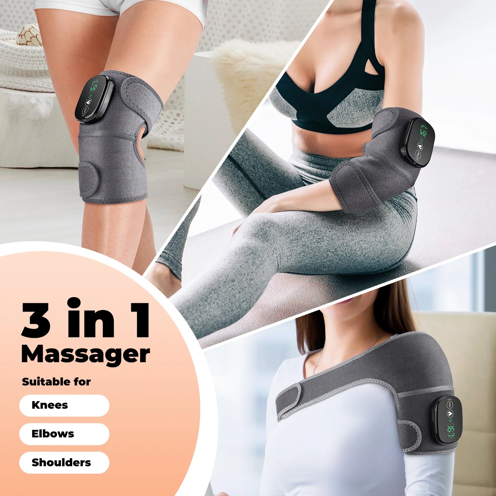 Heated Vibration Knee Massager for Joint Pain Relief - 9
