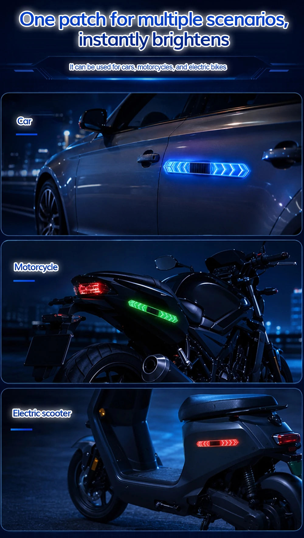 Solar LED Car Door Anti-Collision Warning Light