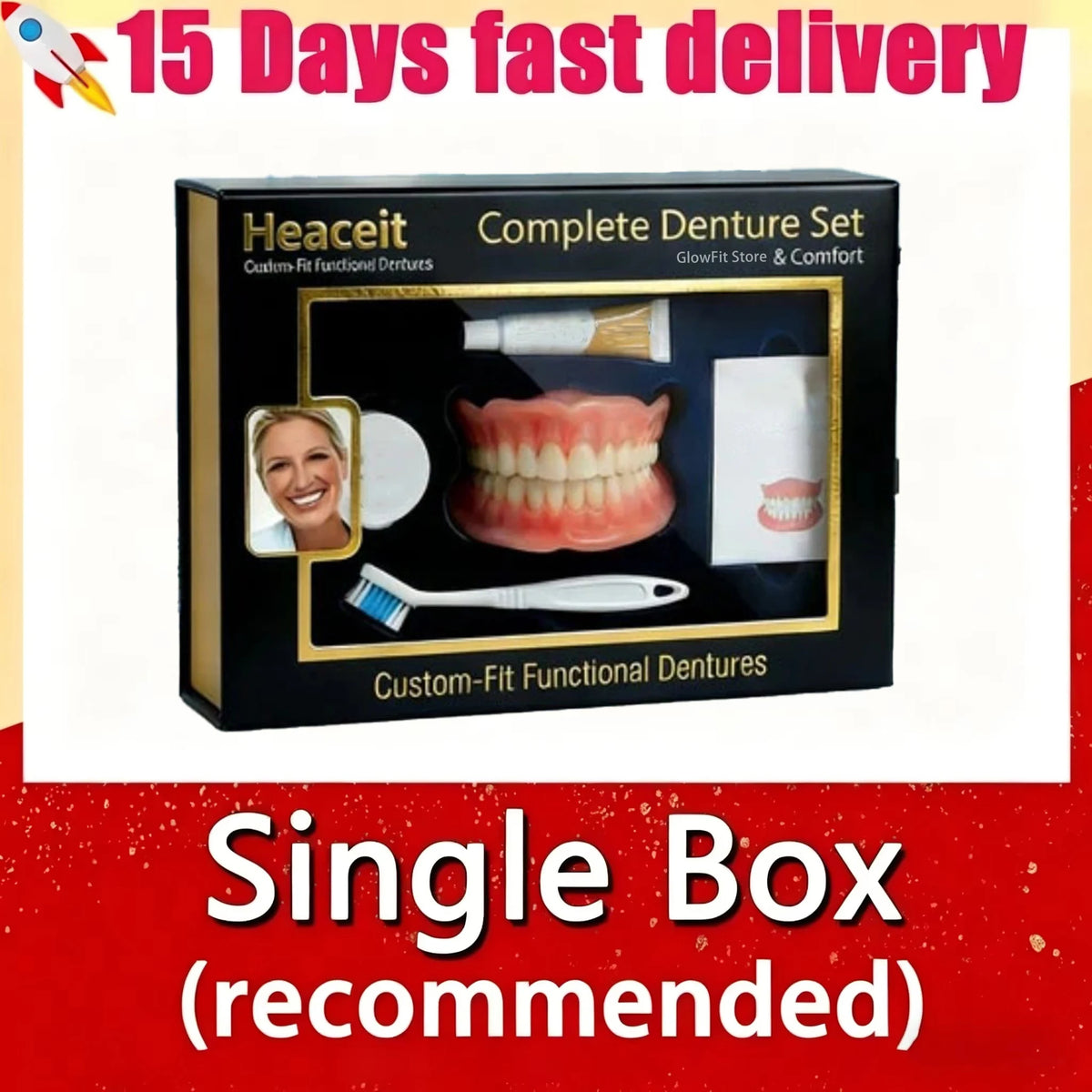 Silicone Full Denture Set for Natural Smile and Comfort