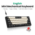 61-Key Compact Wired Mechanical Gaming Keyboard