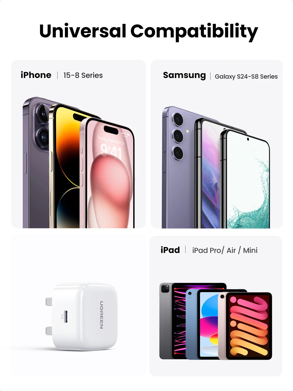 20W USB-C PD Fast Wall Charger for Smartphones