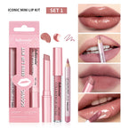 3-Piece Matte Lipstick and Lip Gloss Makeup Set