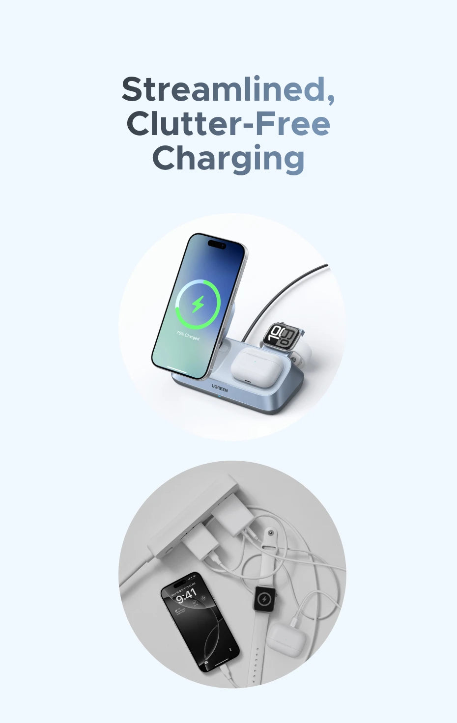 3-in-1 Magnetic Wireless Charging Station for Apple Devices