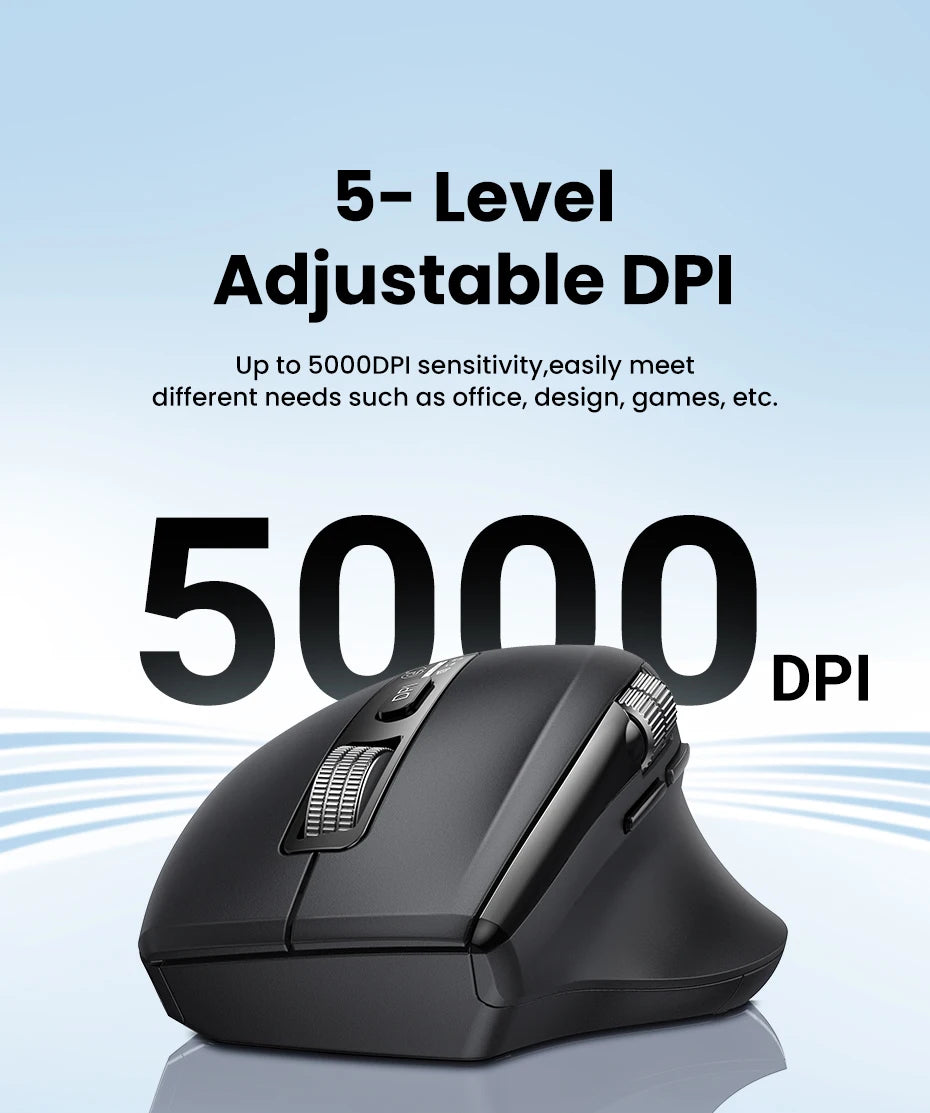 Ergonomic Wireless Bluetooth Mouse with Hyper-Fast Scroll