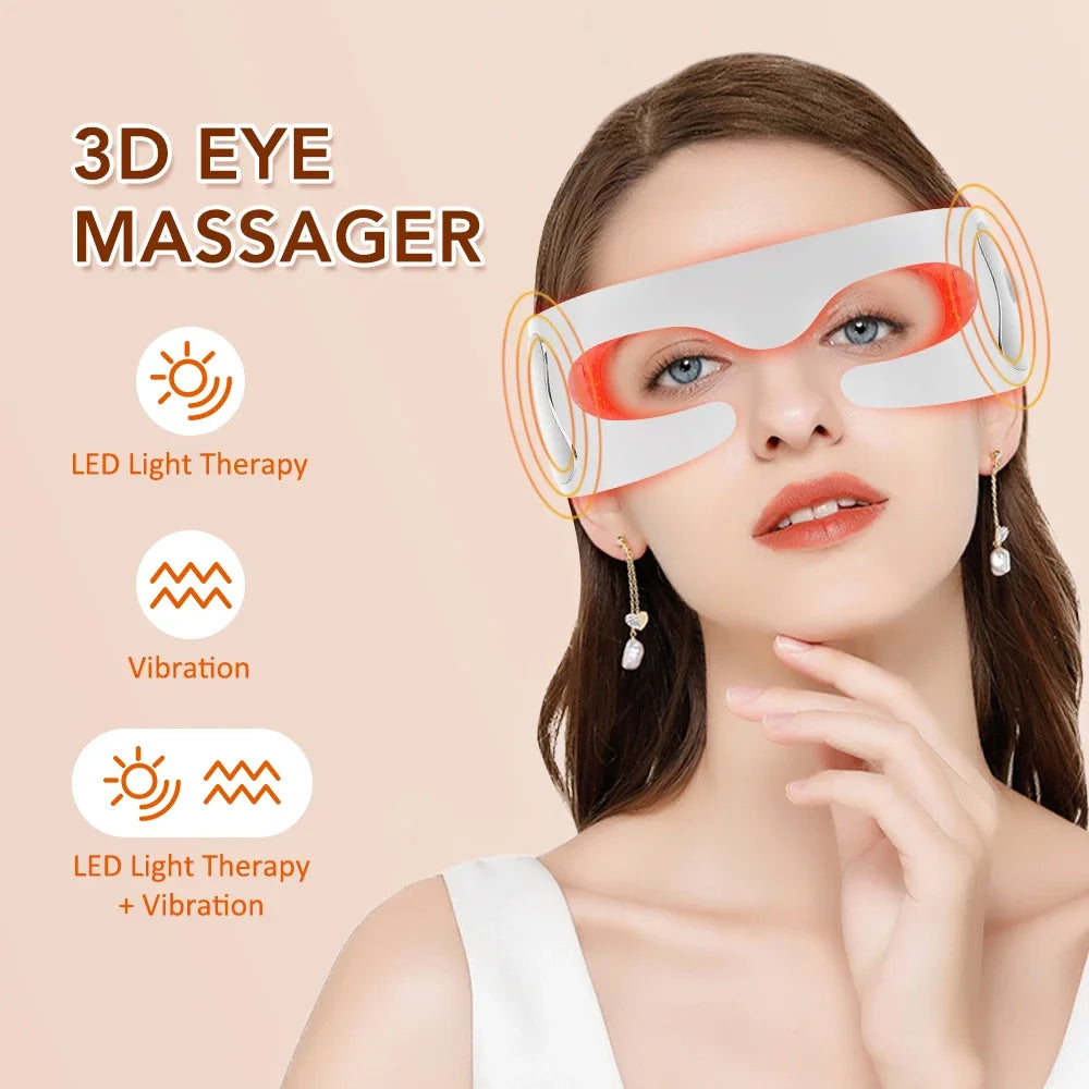 3D LED Red Light Therapy Eye Massager for Fatigue and Dark Circles - 7