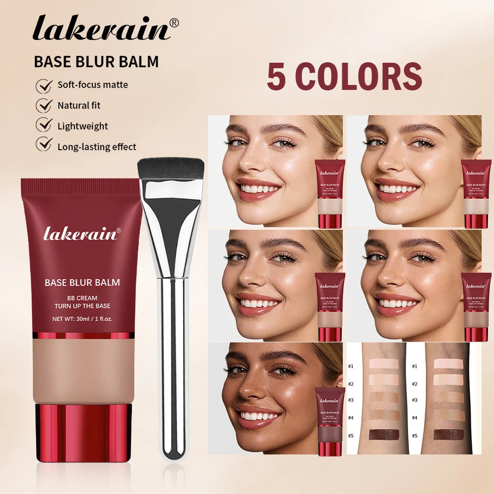 Blurring Makeup Primer and Foundation Balm with Applicator Brush