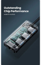 USB 3.0 to Gigabit Ethernet Adapter and 3-Port USB Hub