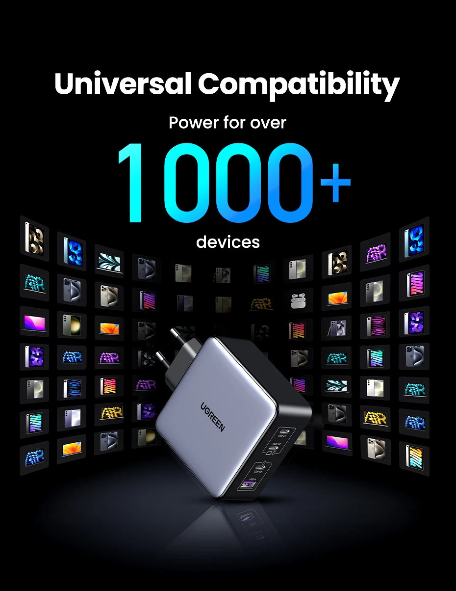 160W GaN Fast Charger for Laptops and Smartphones