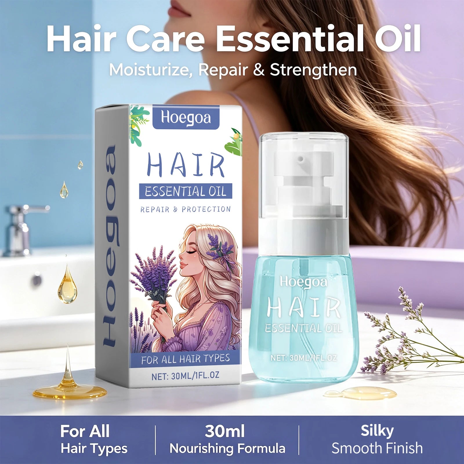 Lavender Essential Oil for Hair Repair and Frizz Control - 6