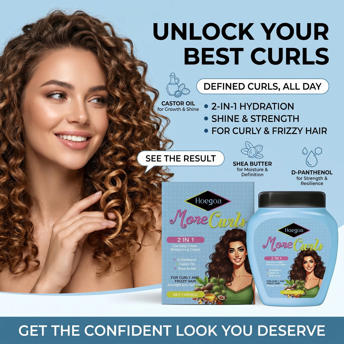 Curl Defining and Moisturizing Hair Cream for Frizzy Hair
