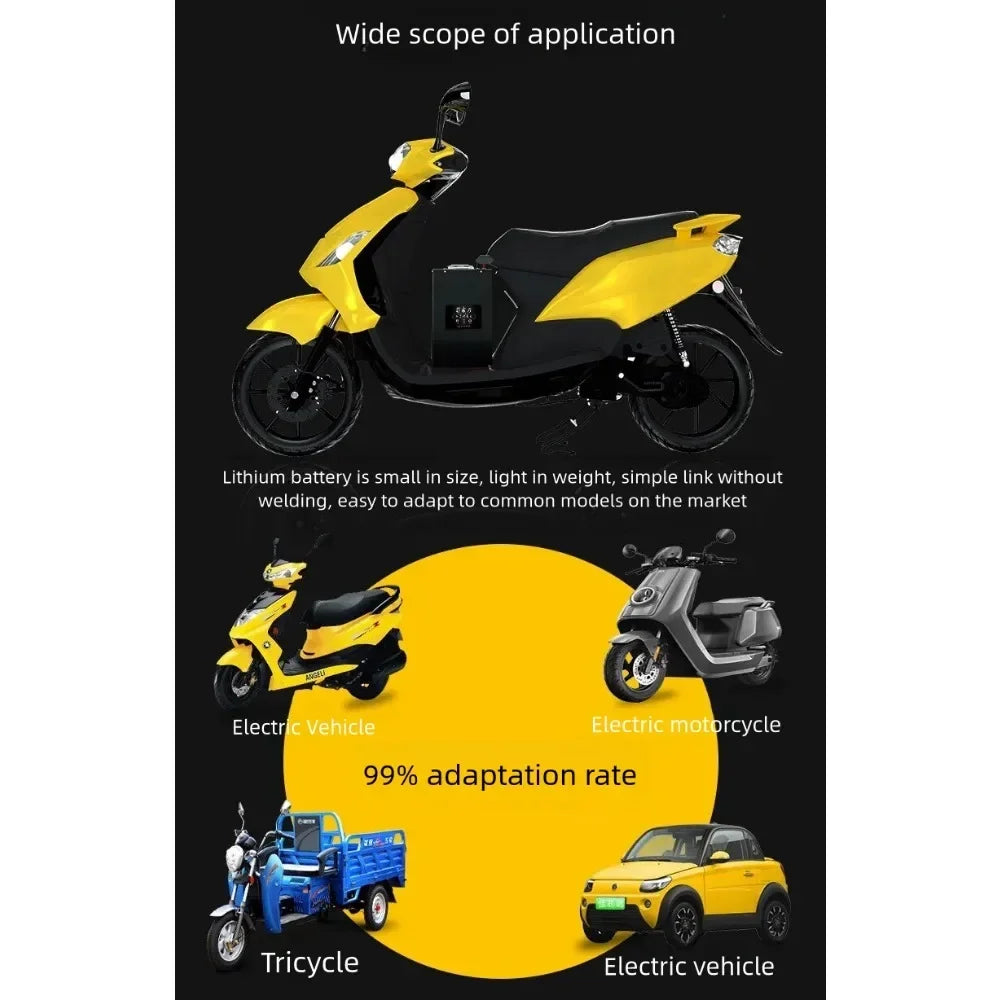 72V 50Ah Lithium-Ion Rechargeable Battery for E-Bikes and Scooters
