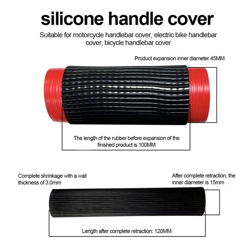 Anti-Vibration Silicone Motorcycle Handlebar Grip Covers - 17
