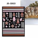 5D Embossed Christmas Nail Art Stickers