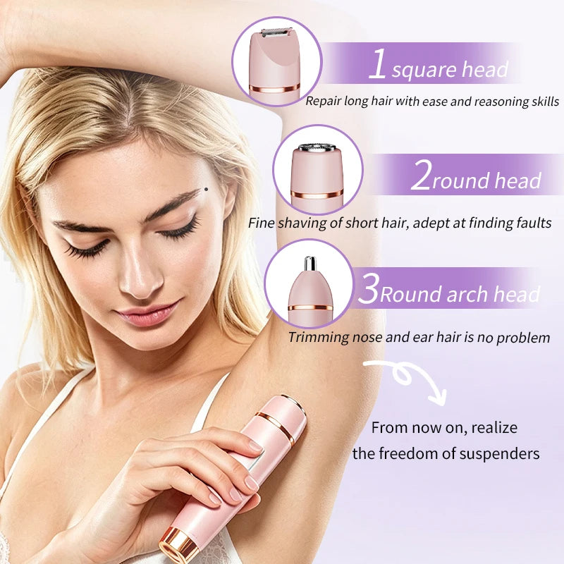 3-in-1 Electric Waterproof Women's Hair Shaver and Bikini Trimmer