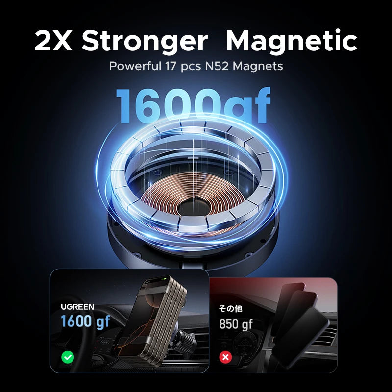 15W Qi2 Magnetic Wireless Car Charger for iPhone - 3