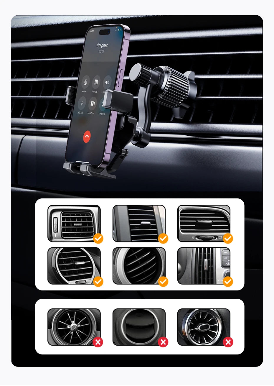 360° Rotating Gravity Car Phone Holder for Air Vents