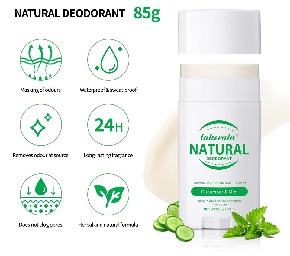 Long-Lasting Natural Solid Deodorant Stick for Men and Women