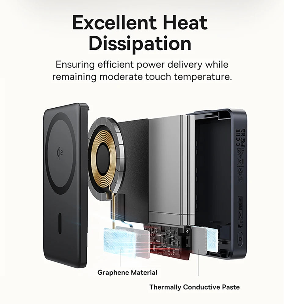 10000mAh Magnetic Wireless Power Bank with 45W Fast Charging - 12