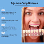 Adjustable Snap-On Dentures for Missing Teeth and Smile Correction