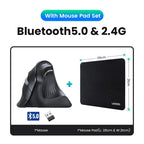 Ergonomic Vertical Wireless Mouse with Bluetooth 5.0 and 4000 DPI