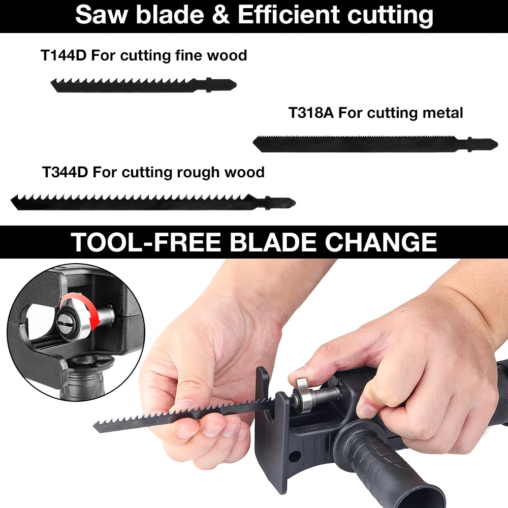 Electric Drill Reciprocating Saw Attachment Adapter