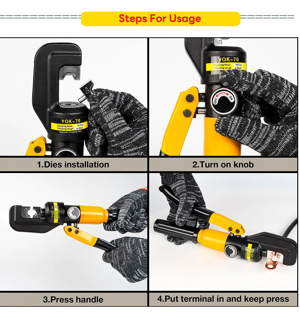 10T Hydraulic Cable Crimping Tool 4-70mm² - 14
