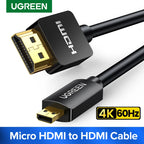 4K 60Hz Micro HDMI to HDMI Cable for Cameras and Laptops