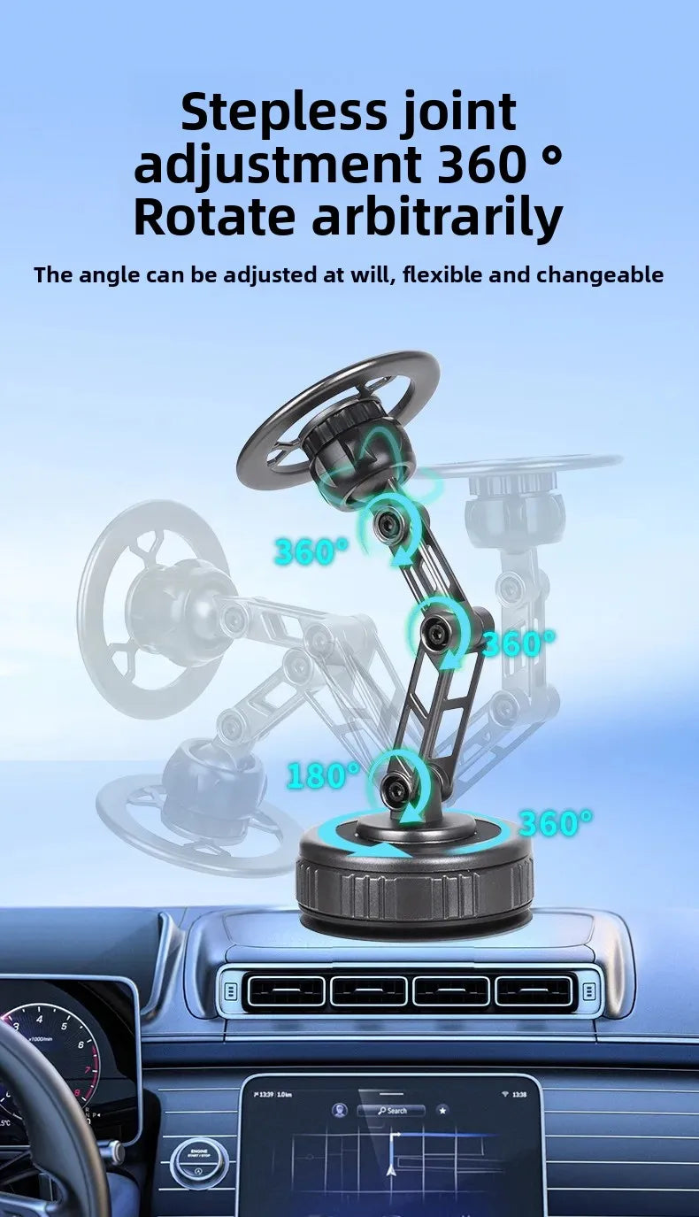 Magnetic Car Phone Holder with Vacuum Sucker and 360 Degree Rotation