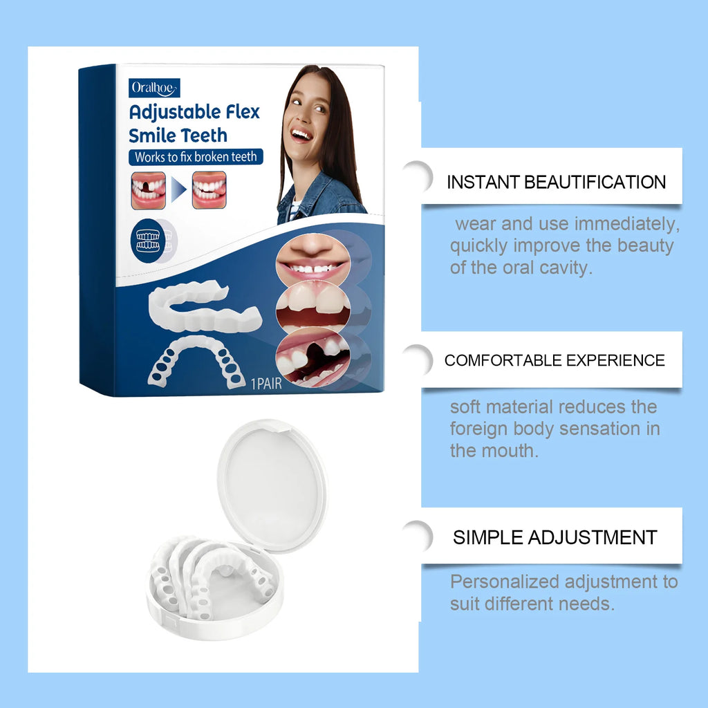 Adjustable Snap-On Dentures for Missing Teeth and Smile Correction