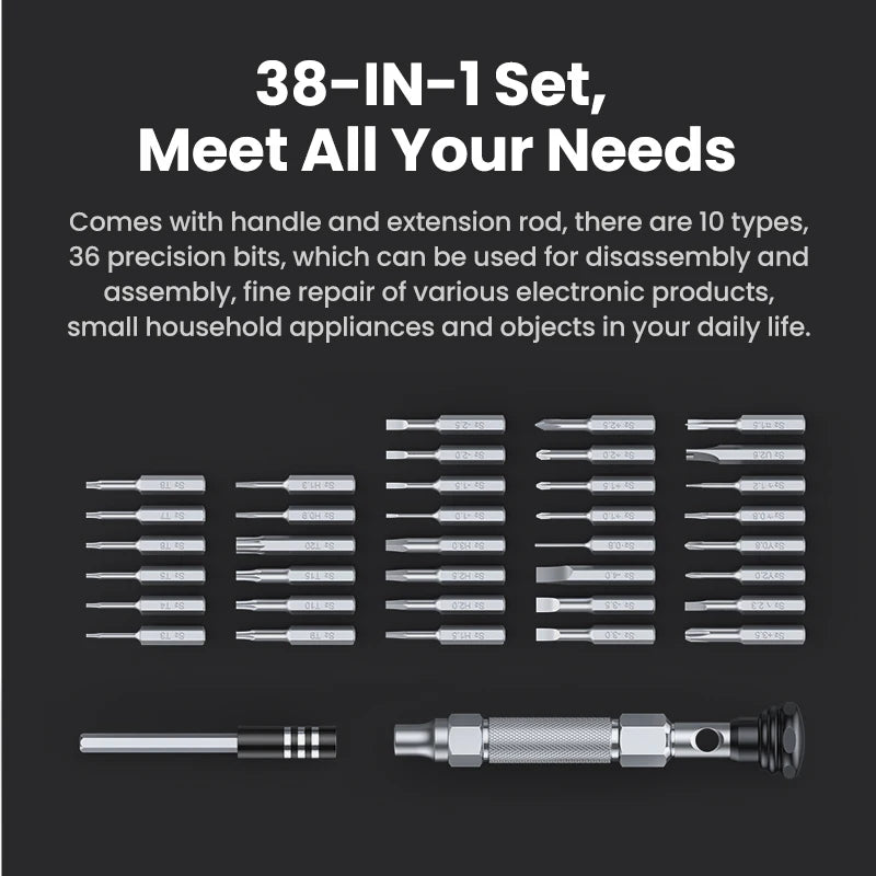 38-in-1 Precision Screwdriver Repair Set for Electronics